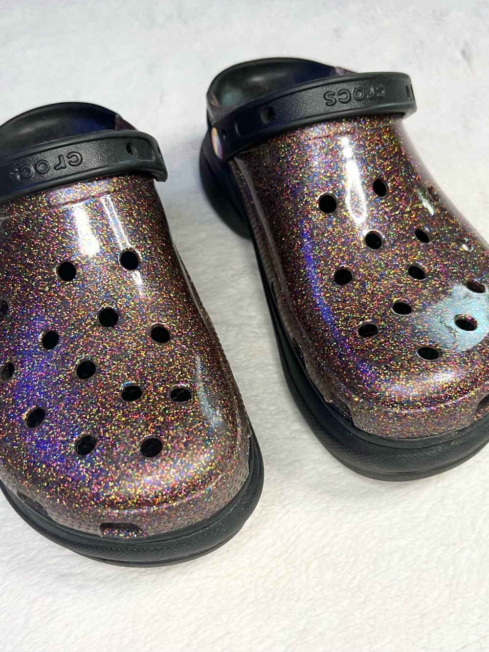 Crocs Classic Bae Glitter Platform Clogs Size 9